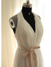 Boho Halter Lace Chiffon Long Wedding Dress